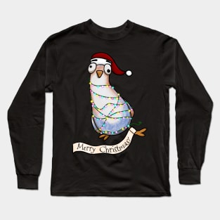 Christmas Pigeon Delivering His Holiday Message Long Sleeve T-Shirt